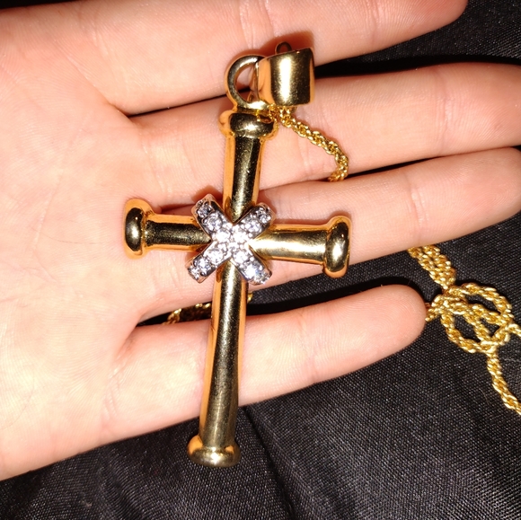 Gold Cross Necklace - Picture 3 of 3